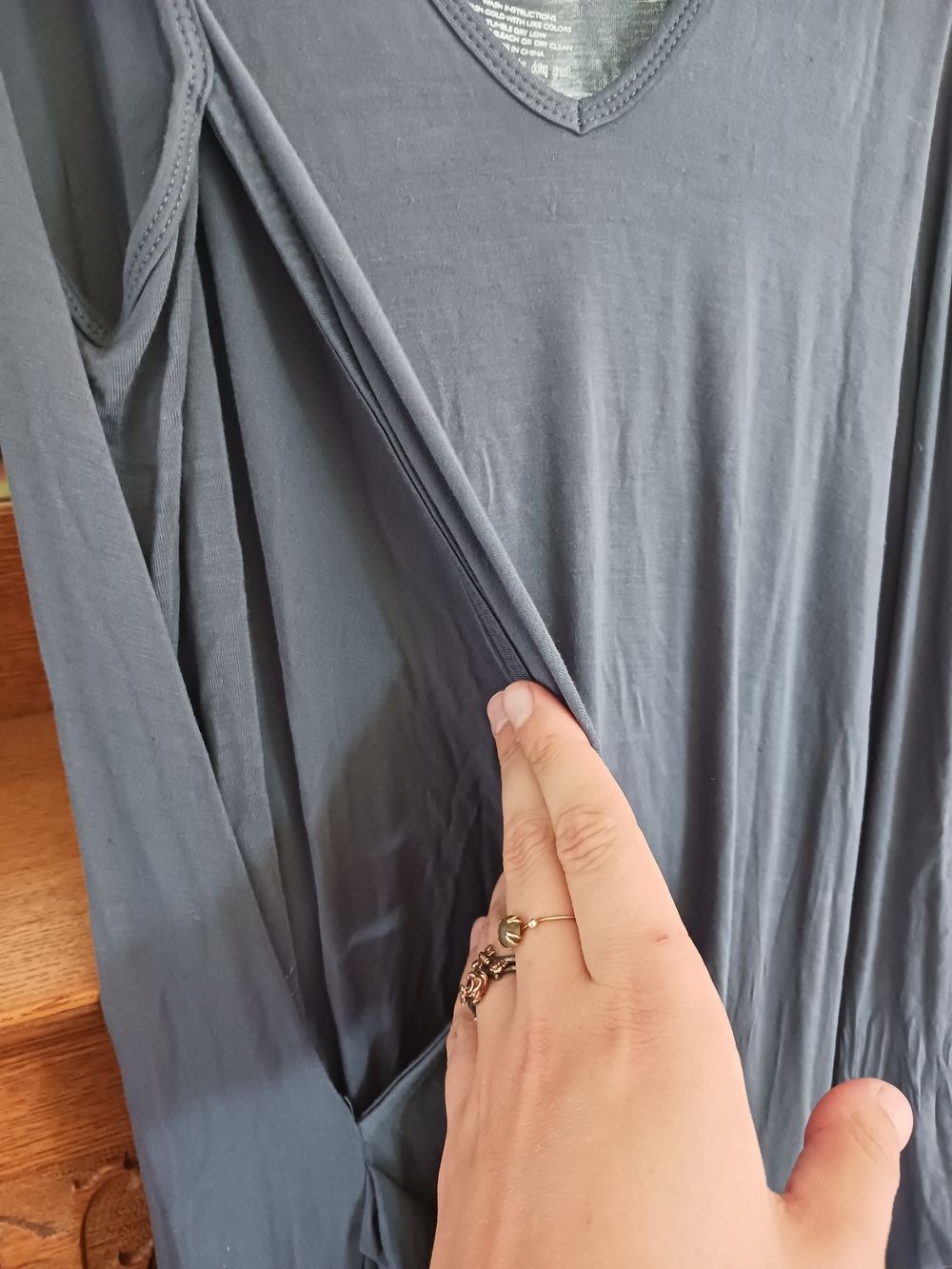 Latched Mama Cocoon Navy Blue Nursing Maxi Dress - Picture 6 of 7